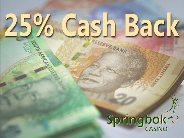 Cash-back a-plenty at Springbok Casino