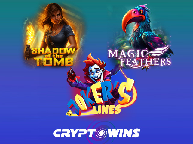 CryptoWins Expands Its Games Portfolio withThree New Themed Mega Matrix Slots:  Magic of Feathers, Shadow of the Tomb, Joker’s Lines