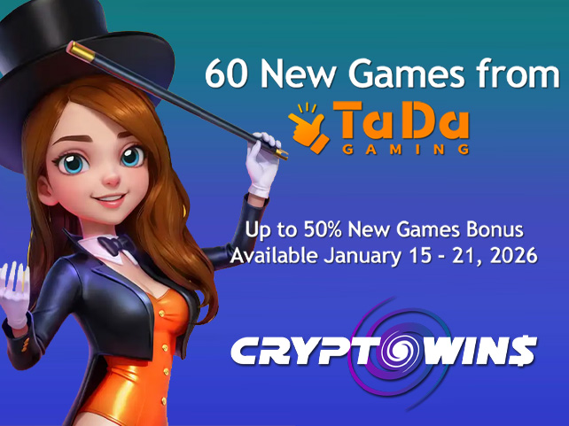 CryptoWins.com Supercharges Its Library with 60 New TaDa Gaming Titles and Exclusive Bonus