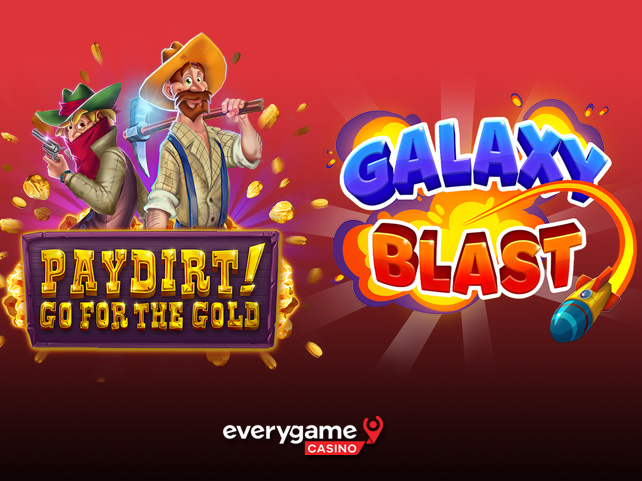 Everygame Casino is Giving 50 Free Spins on New Paydirt! Slot  and Introducing Galaxy Blast, Its First Crash Game 