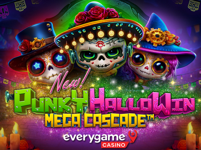 Everygame Casino Players Can Take 50 Free Spins on Punky HalloWin Mega Cascade, a New Halloween Slot from SpinLogic