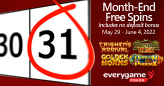 End-of-the-Month Free Spins Culminates in 75 Free Spins, No Deposit Required