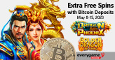 Everygame Poker Doubles Extra Free Spins for Players Depositing with Bitcoin Until Sunday, everyone gets 25 free blackjack bets