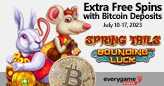 Everygame Poker Players 30 Extra Free Spins on Chinese Slots When They Deposit with Bitcoin All players get 30 free blackjack bets until Sunday