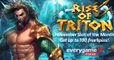 Everygame Poker Giving up to 100 Free Spins on Mythical New Rise of Triton, Its Slot of the Month for November