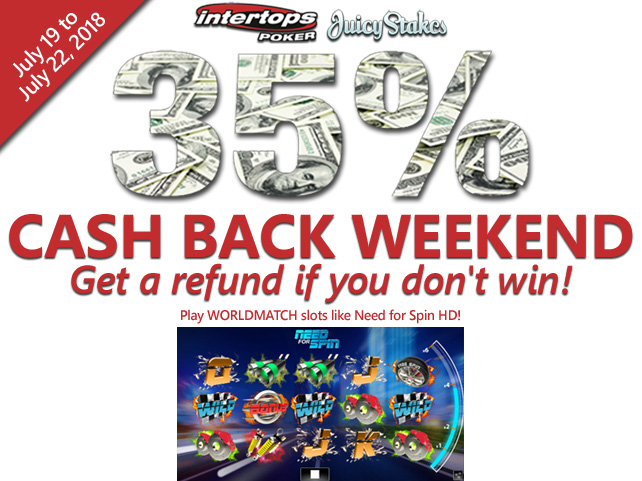 35% Cashback on Busted Deposits this Weekend