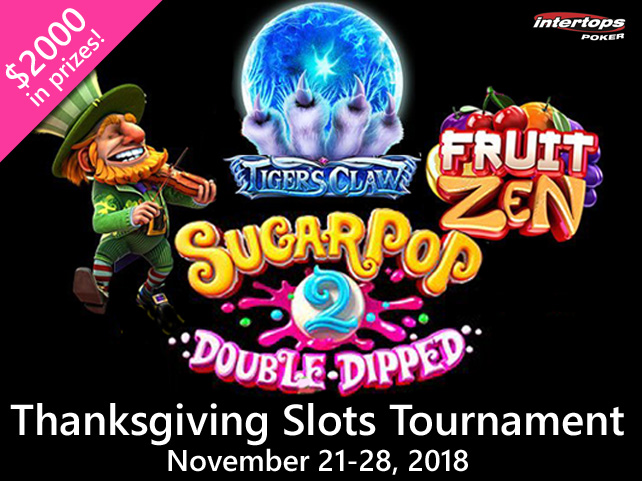 $2000 Thanksgiving Slots Tournament features New Sugar Pop 2: Double Dipped