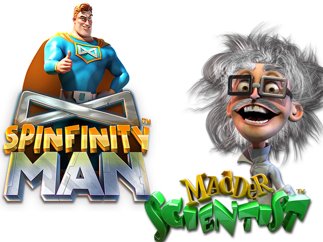 Free Spins on Spinfinity Man and Madder Scientist Slots PLUS up to $100 Poker Bonus