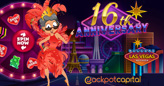 Jackpot Capital Casino Celebrates 16th Birthday with Sweet 16 Road Trip & Bonus Wheel of Birthday Prizes