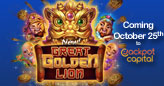 Jackpot Capital Casino Players Can Take 20 Free Spins on ‘Great Golden Lion’, a New Chinese Slot with 3 Jackpots