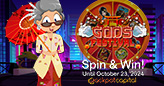 Freebies and Match Bonuses on Jackpot Capital Casino’s ‘God’s Festival’ Singapore Bonus Wheel This Month on three Oriental-themed slots