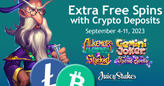 Juicy Stakes Giving Free Spins on 4 Magical Slots -- 20 Extra Free Spins with Cryptocurrency Deposits