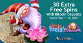 Juicy Stakes Giving 30 Extra Free Spins with Bitcoin Deposits New 72 Fortunes from Betsoft coming September 14th