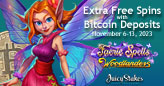 Juicy Stakes Giving Free Spins on Two Enchanting Slots – 30 Extra Free Spins with Bitcoin Deposits