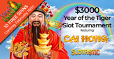Month-long $3000 Year of the Tiger Slots Tournament Starts February 1st