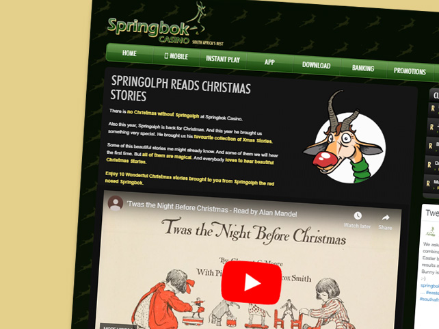 Springolph the Red Nosed Springbok Shares Some Favourite Christmas Stories