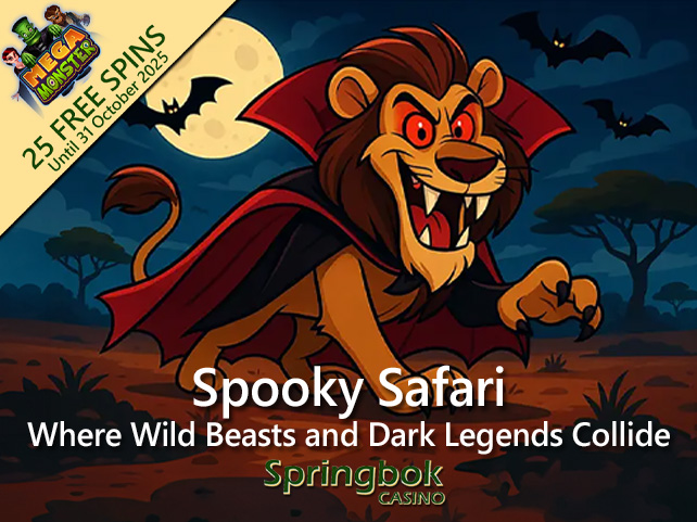 Springbok Casino Summons a Spooky Safari in October with Eerie Exclusive Feature and 25 Free Spins on Mega Monster