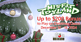 Christmas Celebrations Begin at Slots Capital Casino This Week with a 50% Deposit Bonus up to $200 on Misfit Toyland 