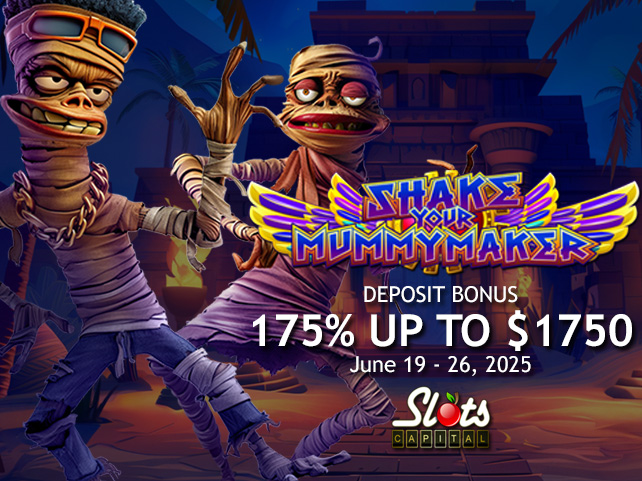 Party Like It’s 3000 BC in Shake Your Mummymaker! at SlotsCapital.lv – Plus a 175% Bonus Up to $1,750