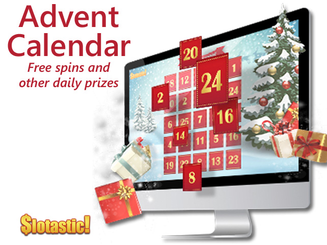 Slotastic's Advent Calendar has Free Spins and No Deposit Bonuses