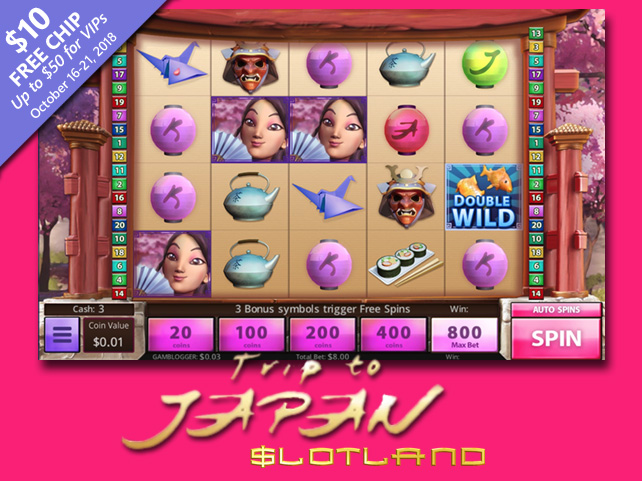 $10 Free Chip to Try Slotland's New Trip to Japan Slot