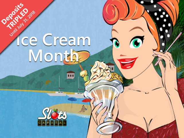 300% Ice Cream Month Casino Bonus at Slots Capital this Month