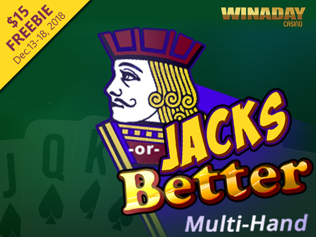 $15 Freebie to Try New Jacks or Better Multi-hand Video Poker