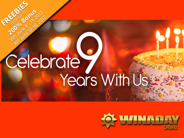 WinADay Casino marking ninth birthday